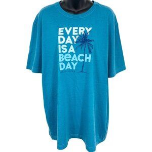Life Is Good Mens Crusher Tee XL Extra Large "Every Day Is A Beach Day" Blue New